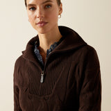 Ariat Womens Alamere 1/2 Zip Sweater Coffee Bean