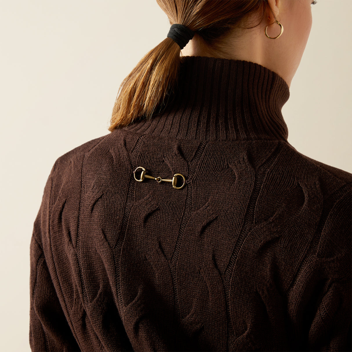 Ariat Womens Alamere 1/2 Zip Sweater Coffee Bean