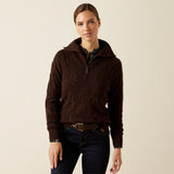 Ariat Womens Alamere 1/2 Zip Sweater Coffee Bean