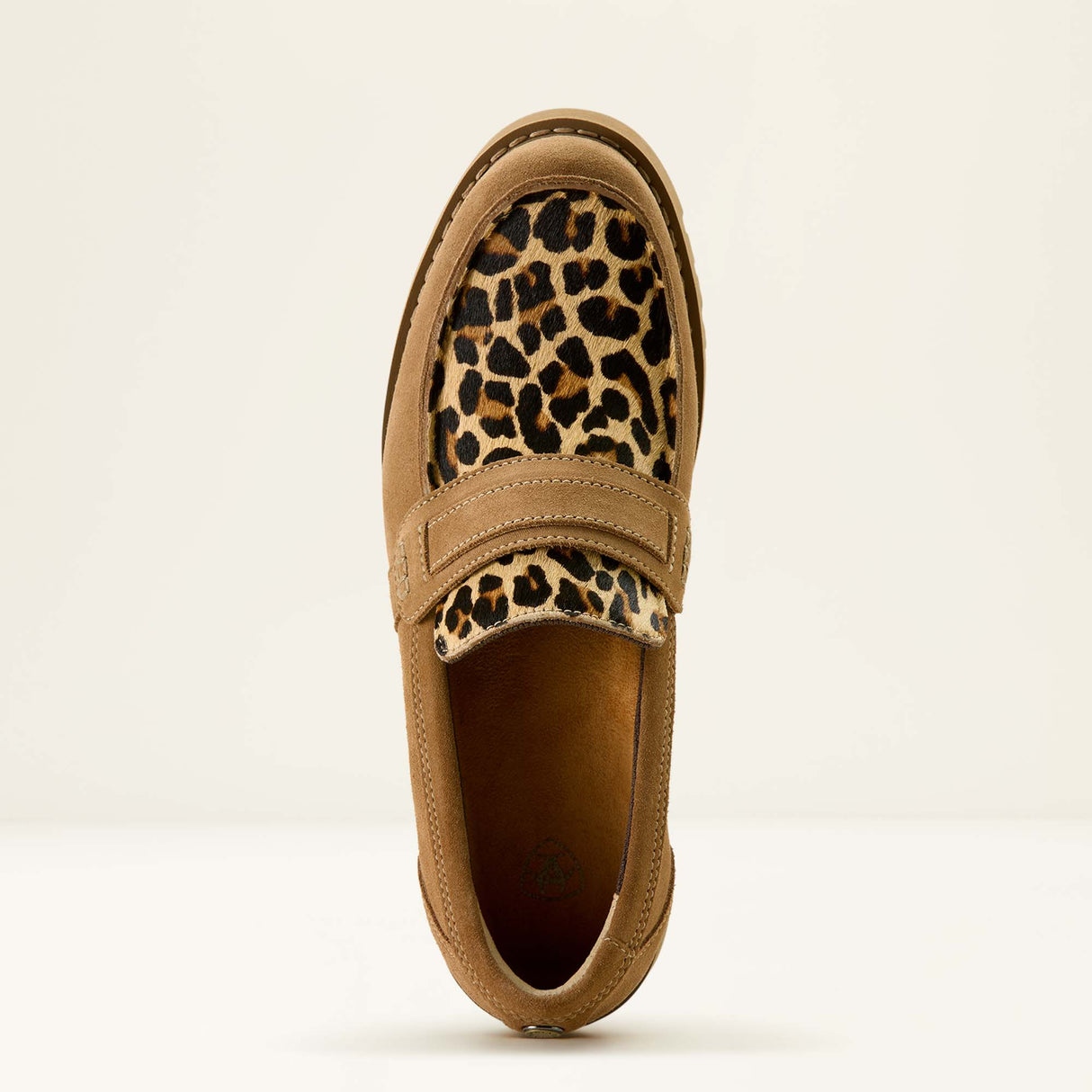 Ariat Womens Stratford Lug Loafer Tan Suede / Leopard Hair On