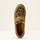 Ariat Womens Stratford Lug Loafer Tan Suede / Leopard Hair On