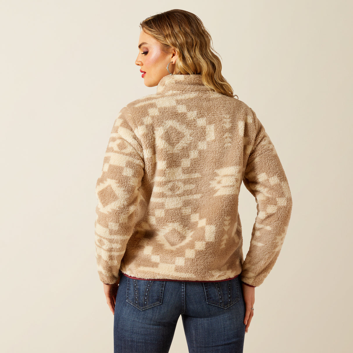 Ariat Womens Berber Snap Front Sweatshirt Lone Ridge Print