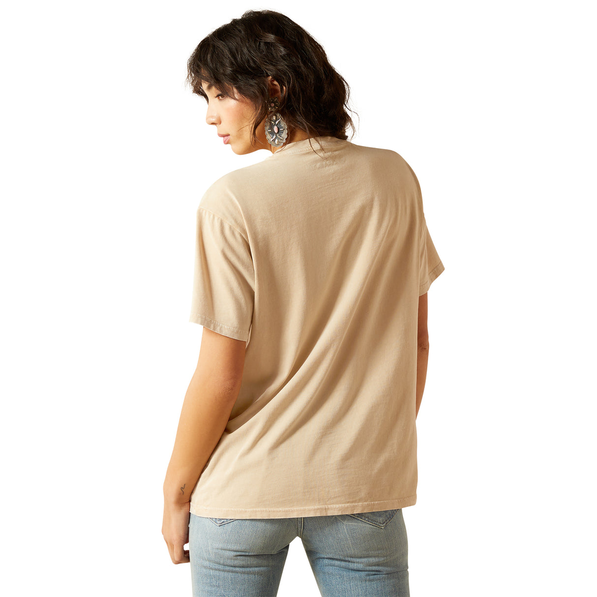Ariat Womens Ride On SS T-Shirt Oyster Gray Mineral Wash