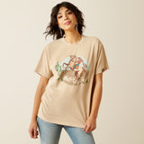 Ariat Womens Ride On SS T-Shirt Oyster Gray Mineral Wash