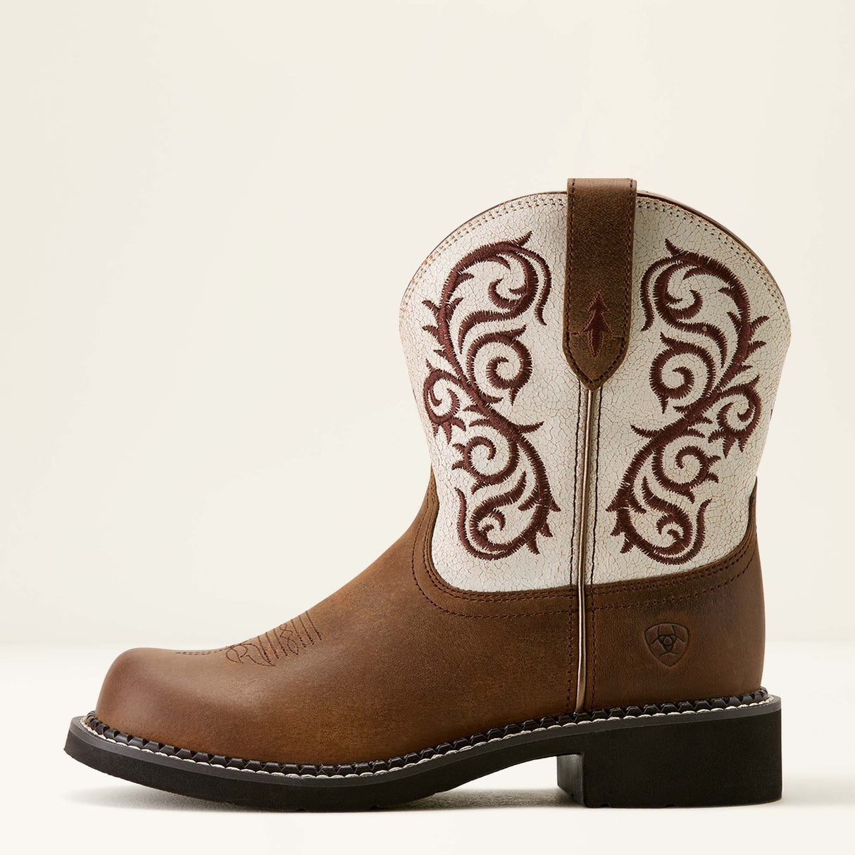 Ariat Womens Fatbaby Heritage Lilah Western Boot Chocolate Chip / Distressed Ivory