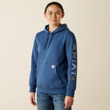 Ariat Womens Rebar Workman Graphic Hood Ensign Blue / Endless Sky