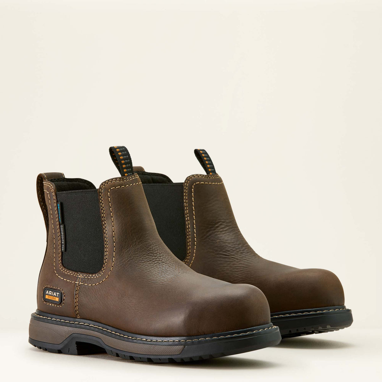 Ariat Womens Riverter Chelsea H20 Composite Toe Work Boot Dark Brown