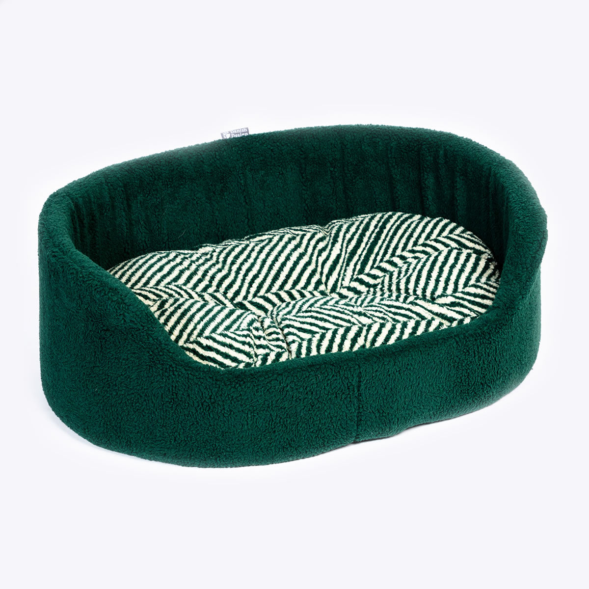 Danish Design Sherpa Fleece Green Herringbone Slumber Bed Large 35"