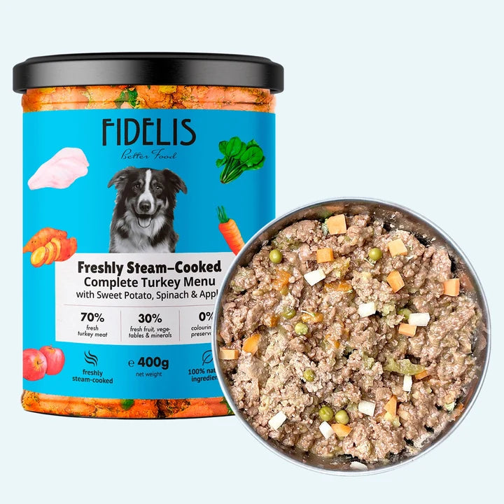 Fidelis Turkey with Sweet Potato, Spinach & Apple 400g