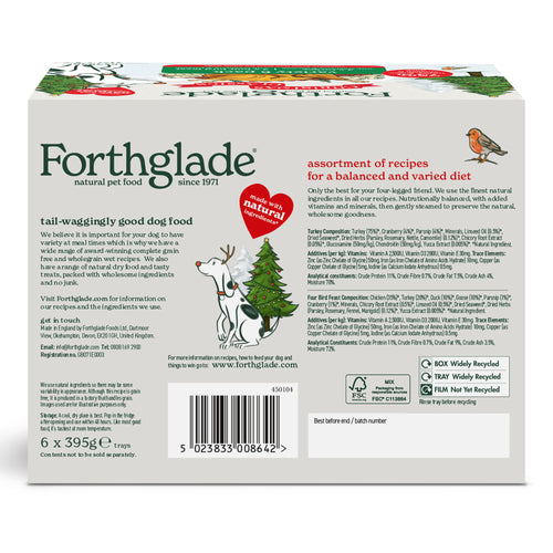Forthglade Adult Christmas Classics Grain Free Variety Pack 6x395g