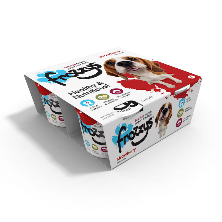 Frozzys 4pk Strawberry Frozen Yogurt For Dogs