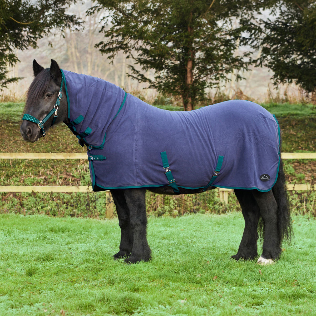 Burwood Fixed Neck Fleece Cooler Rug Navy / Teal