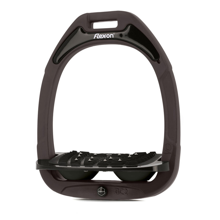 Flex-on Green Composite Stirrups Chocolate/Black/Black Inclined Ultra Grip