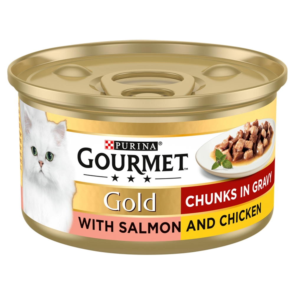 Gourmet Gold Chunks in Gravy Salmon and Chicken 85g