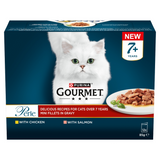 Gourmet Perle Pouch Box Senior 7+ Mini Fillets In Gravy 12x85g