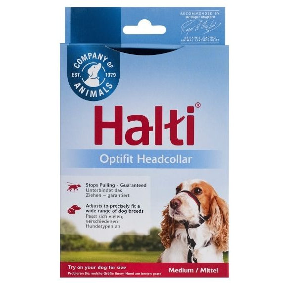 Company of Animals Halti Optifit Head Collar Black Medium