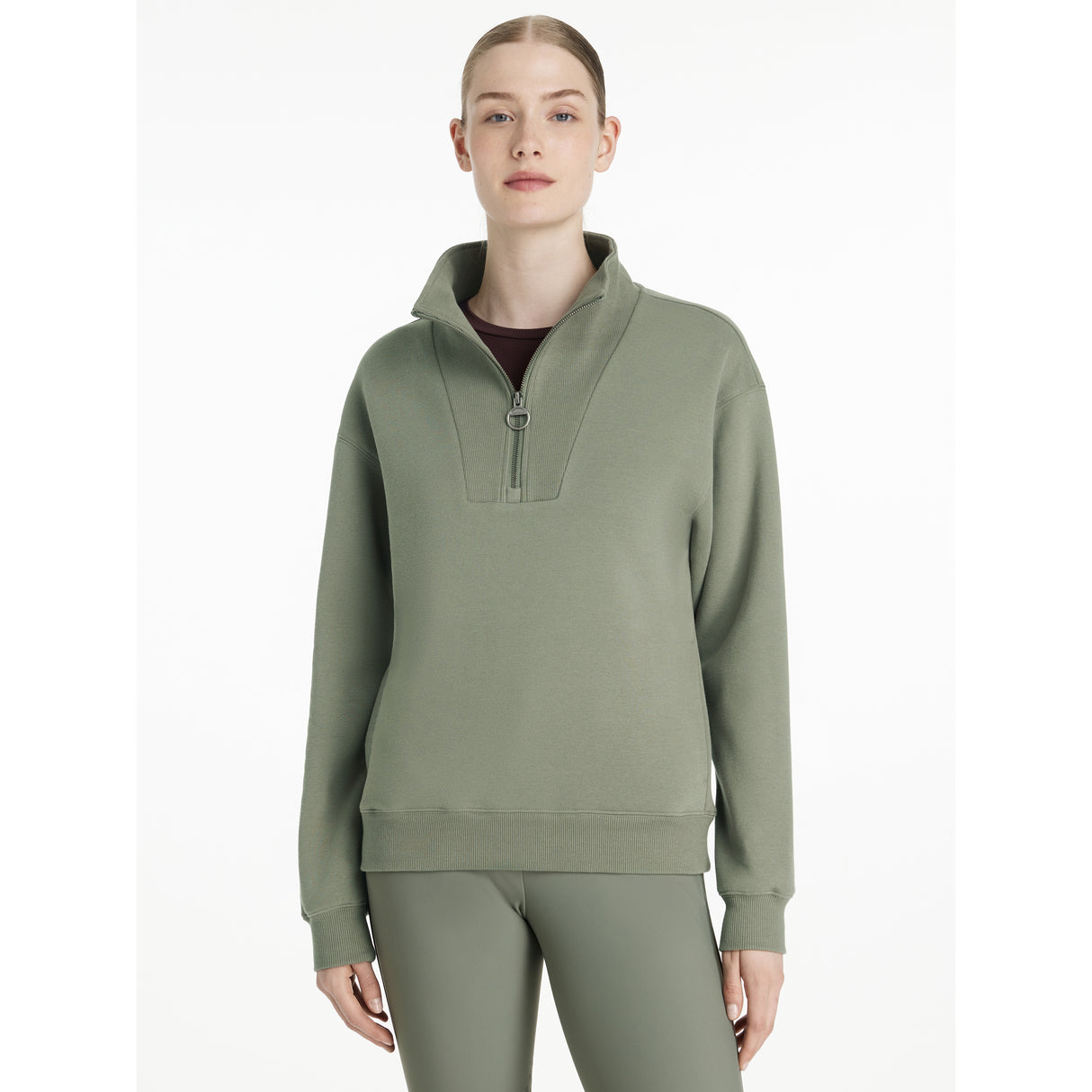 Le Mieux Keira Quarter Zip Sweat Rosemary