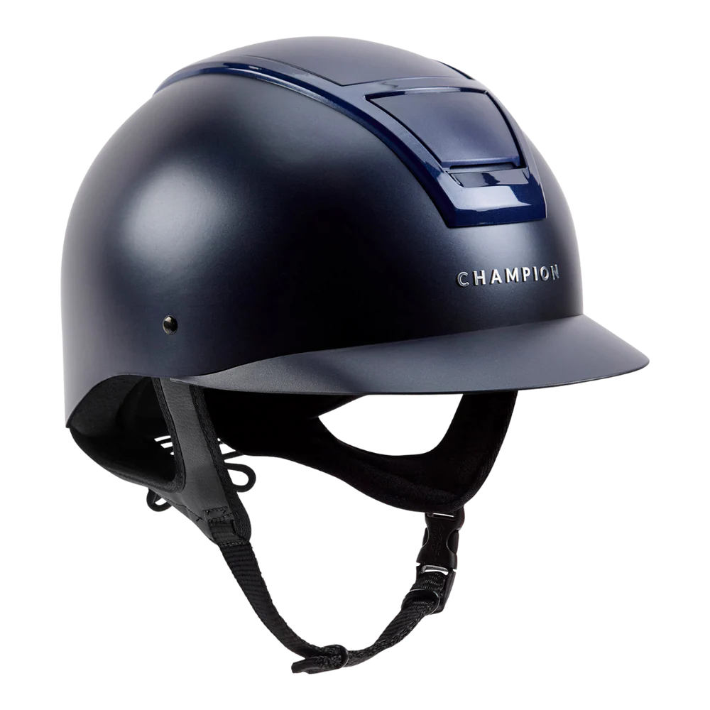 Champion Insight Peaked Helmet Oval Standard Peak Matt Navy / Gloss Navy