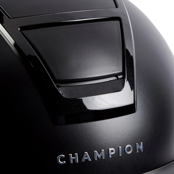 Champion Insight Peaked Helmet Oval Standard Peak Matt Black / Gloss Black