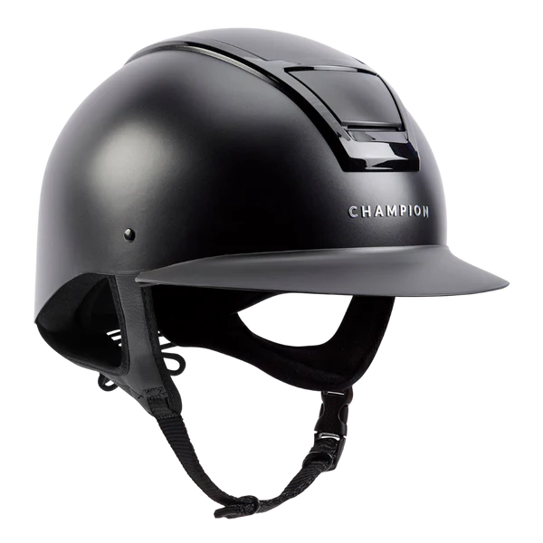Champion Insight Peaked Helmet Oval Standard Peak Matt Black / Gloss Black