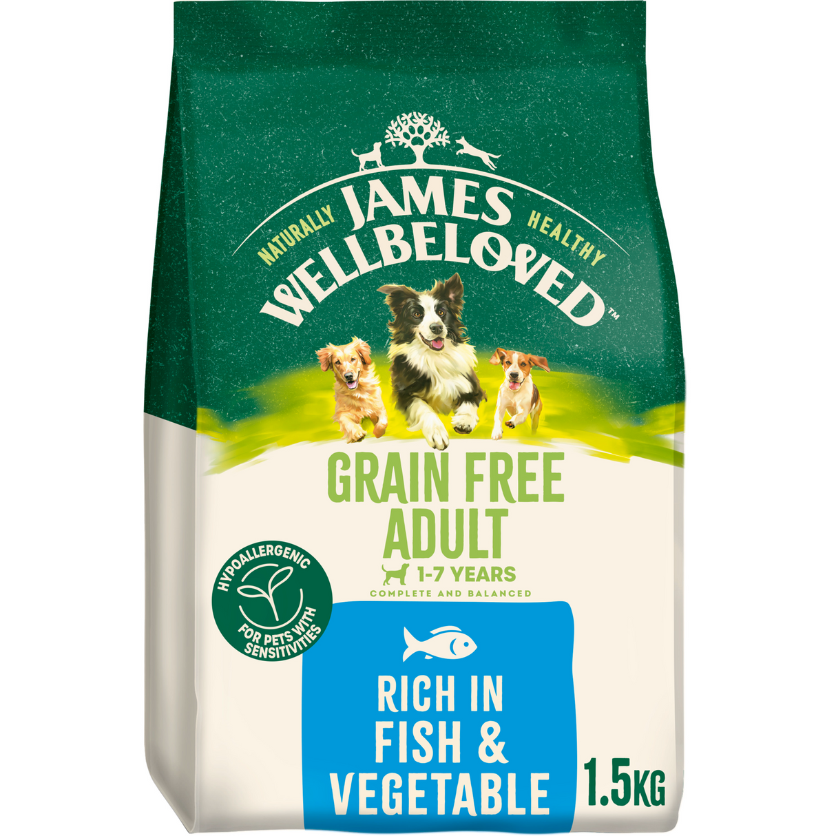 James Wellbeloved Dog - Adult Grain Free Fish & Veg 1.5kg