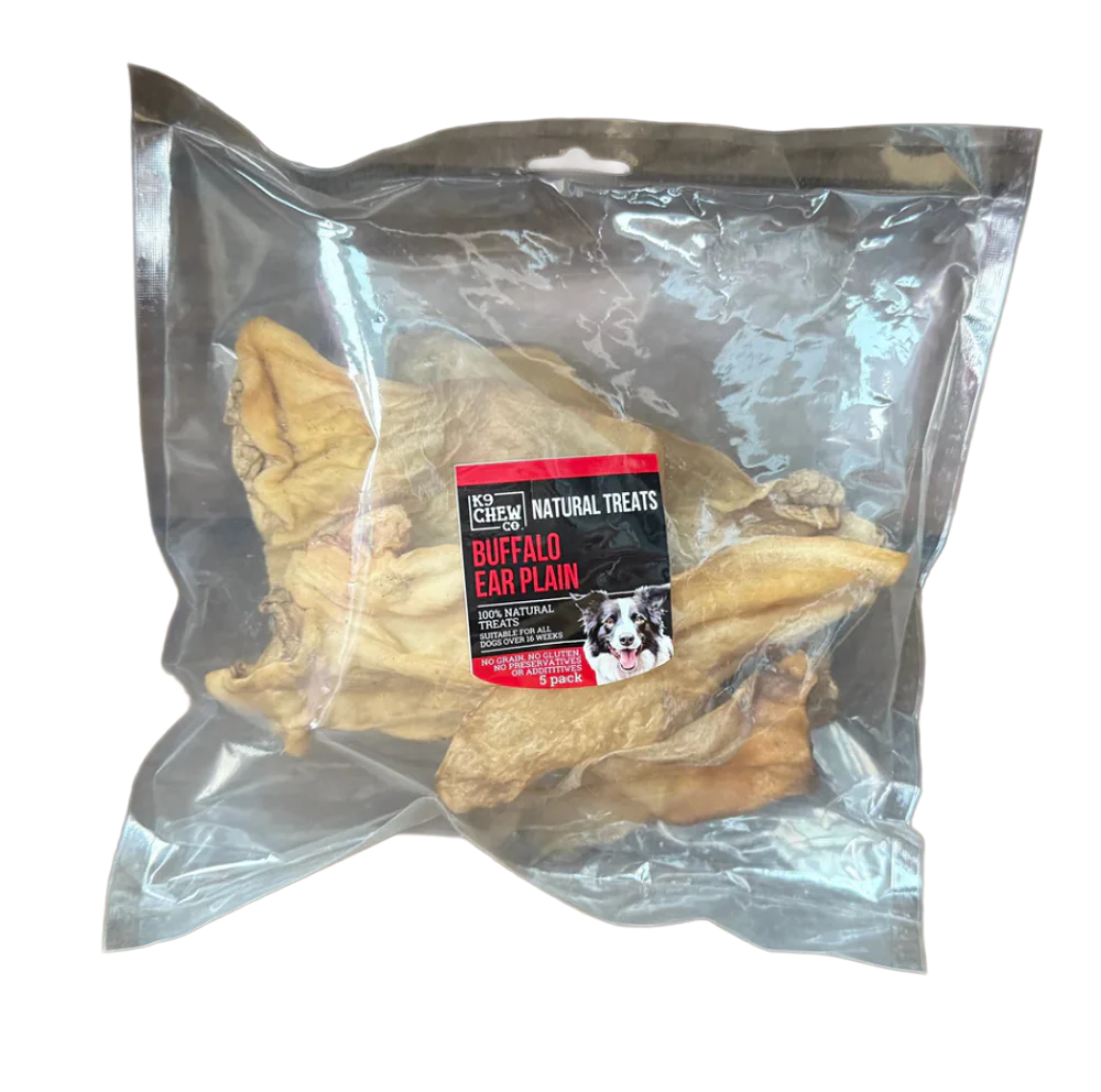 K9 Chew Co Buffalo Ear Plain 5 Piece