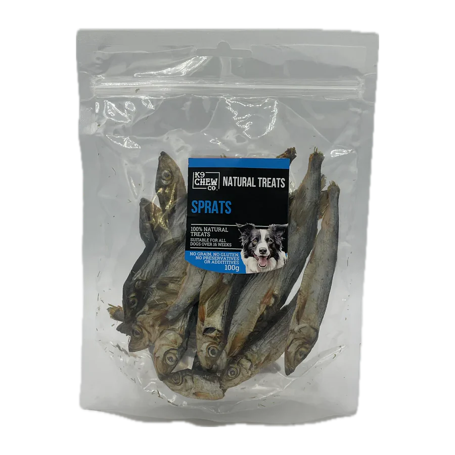 K9 Chew Co Dried Sprats 100g