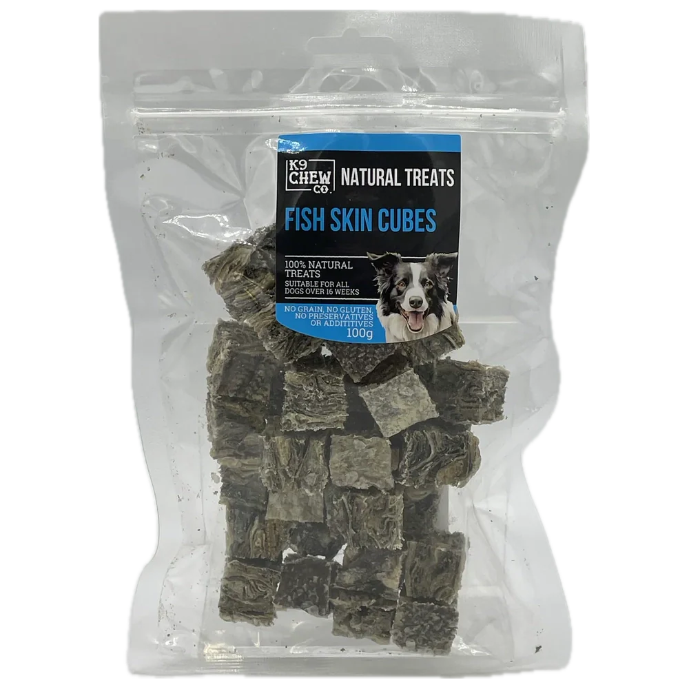 K9 Chew Co Fish Skin Cubes Medium 100g