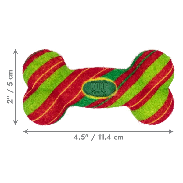 KONG Christmas Holiday Airdog Squeaker Bone Small