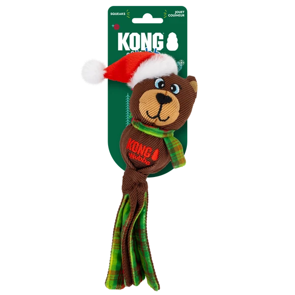 KONG Christmas Holiday Wubba Rudolf & Bear Assorted Small