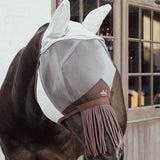 Kentucky Horsewear Fly Mask Classic With Ears & Nose Tassels Silver