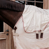 Kentucky Horsewear Mesh Fly Rug Comfort Classic With Neck & Belly Cover Beige/Bordeaux