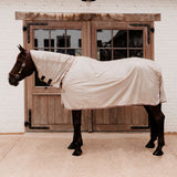 Kentucky Horsewear Mesh Fly Rug Comfort Classic With Neck & Belly Cover Beige/Bordeaux