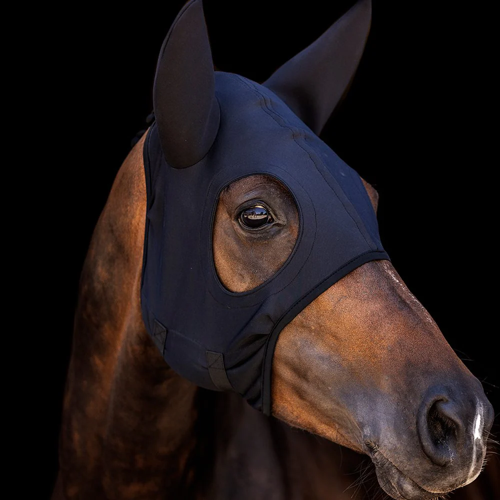 Lami-Cell Titanium Fly Mask With Ears Black