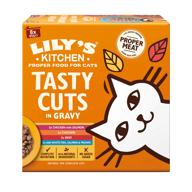 Lily's Kitchen Cat - Tins Tasty Cuts Gravy Mixed Multipack 8x85g