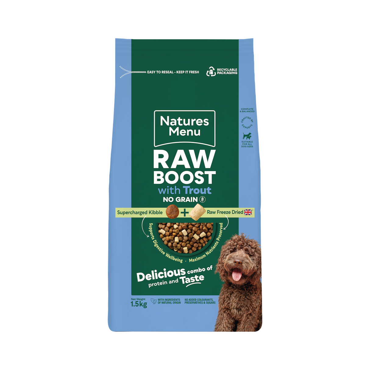 Natures Menu Dog - Raw Boost Trout & Fish No Grain 1.5kg