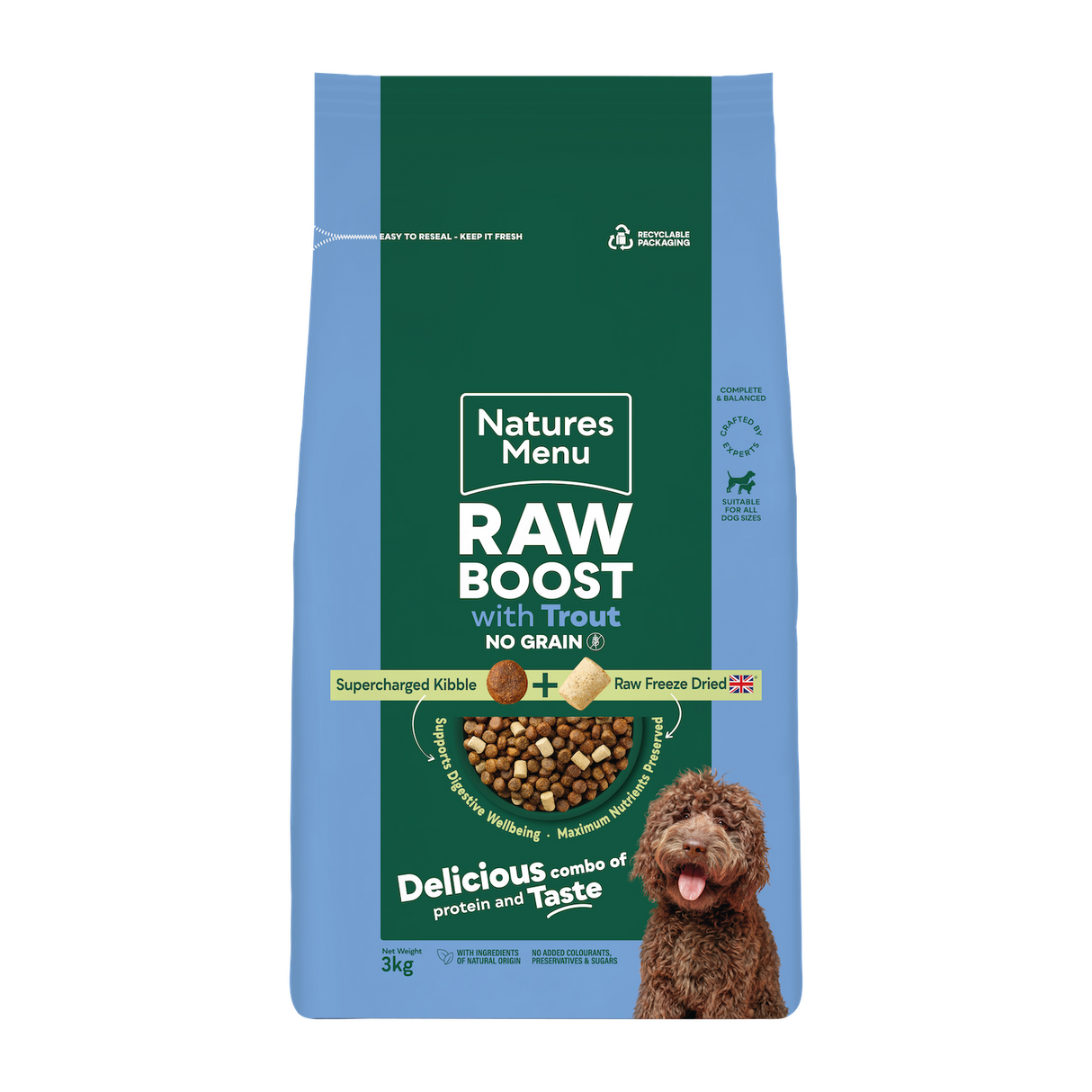 Natures Menu Dog - Raw Boost Trout & Fish No Grain 3kg