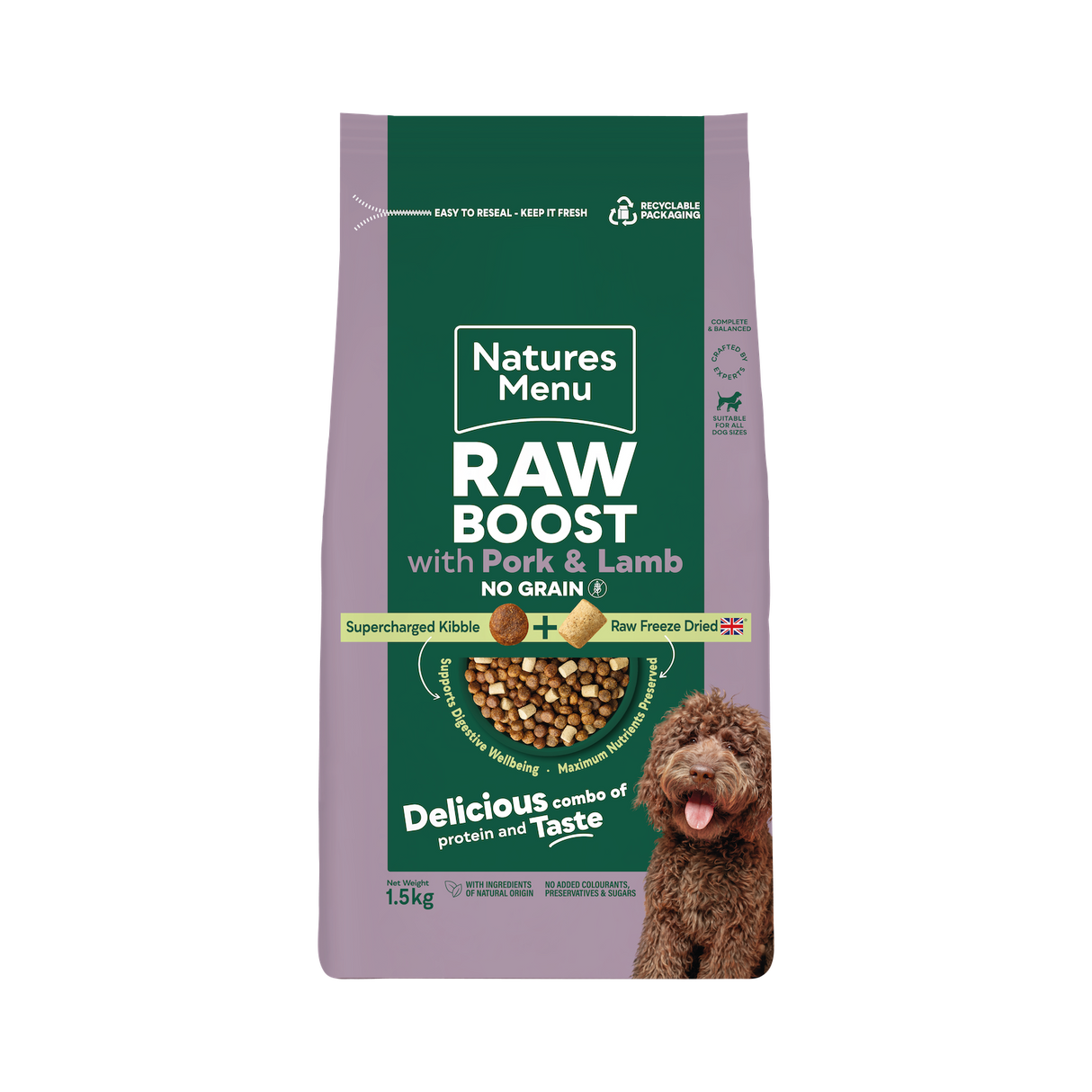 Natures Menu Dog - Raw Boost Pork & Lamb No Grain 1.5kg