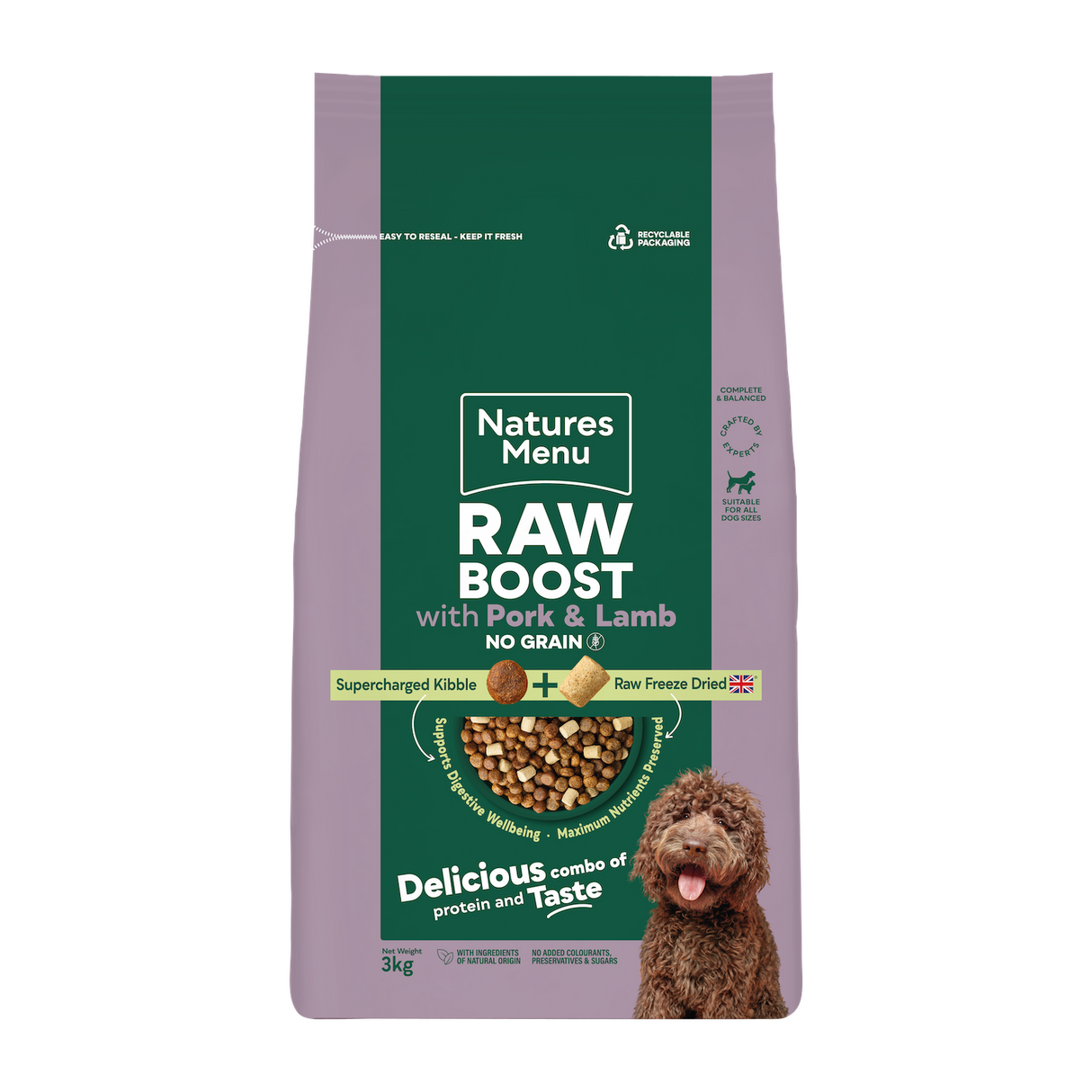 Natures Menu Dog - Raw Boost Pork & Lamb No Grain 3kg