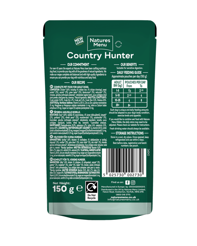 Natures Menu Dog - Country Hunter Free Range Chicken 6x150g