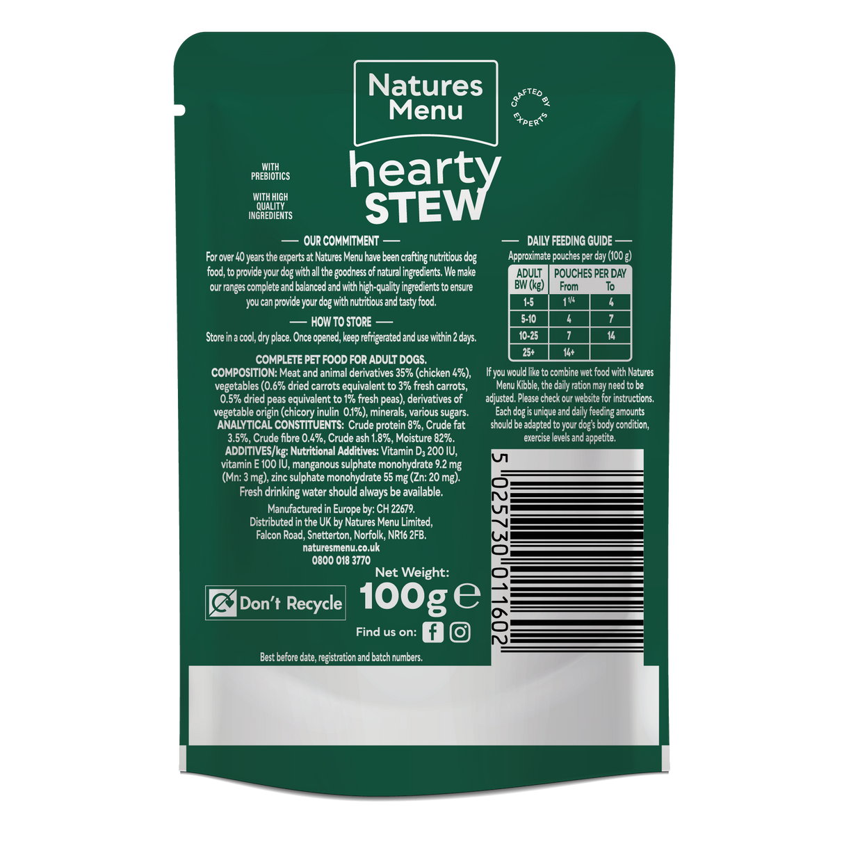 Natures Menu Dog - Chicken Stew Pouches 8x100g
