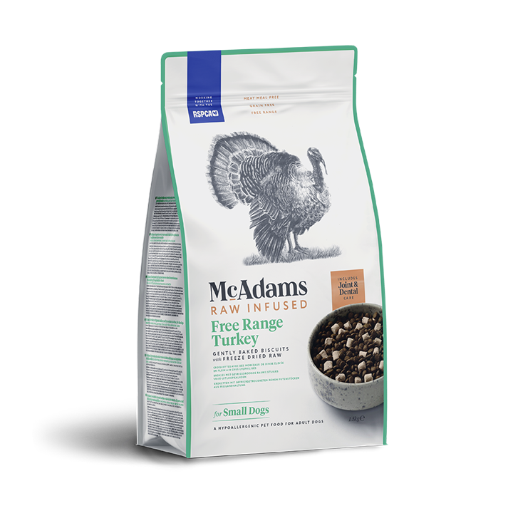 McAdams Raw Infused Small Breed Free Range Turkey 5kg
