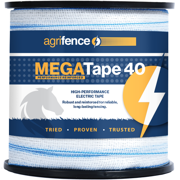Agrifence Megatape 20 Reinforced Tape White 40mmX200m