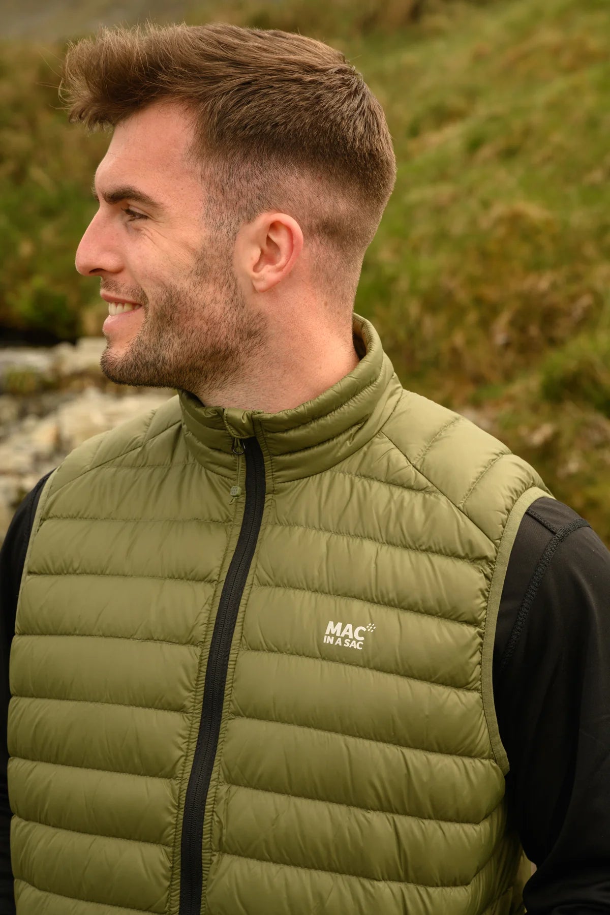 Mac In A Sac Mens Alpine Down Gilet Khaki