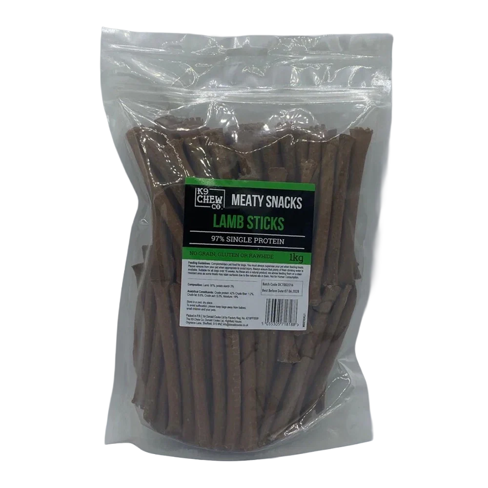 K9 Chew Co Meaty Snacks Lamb Sticks 1kg