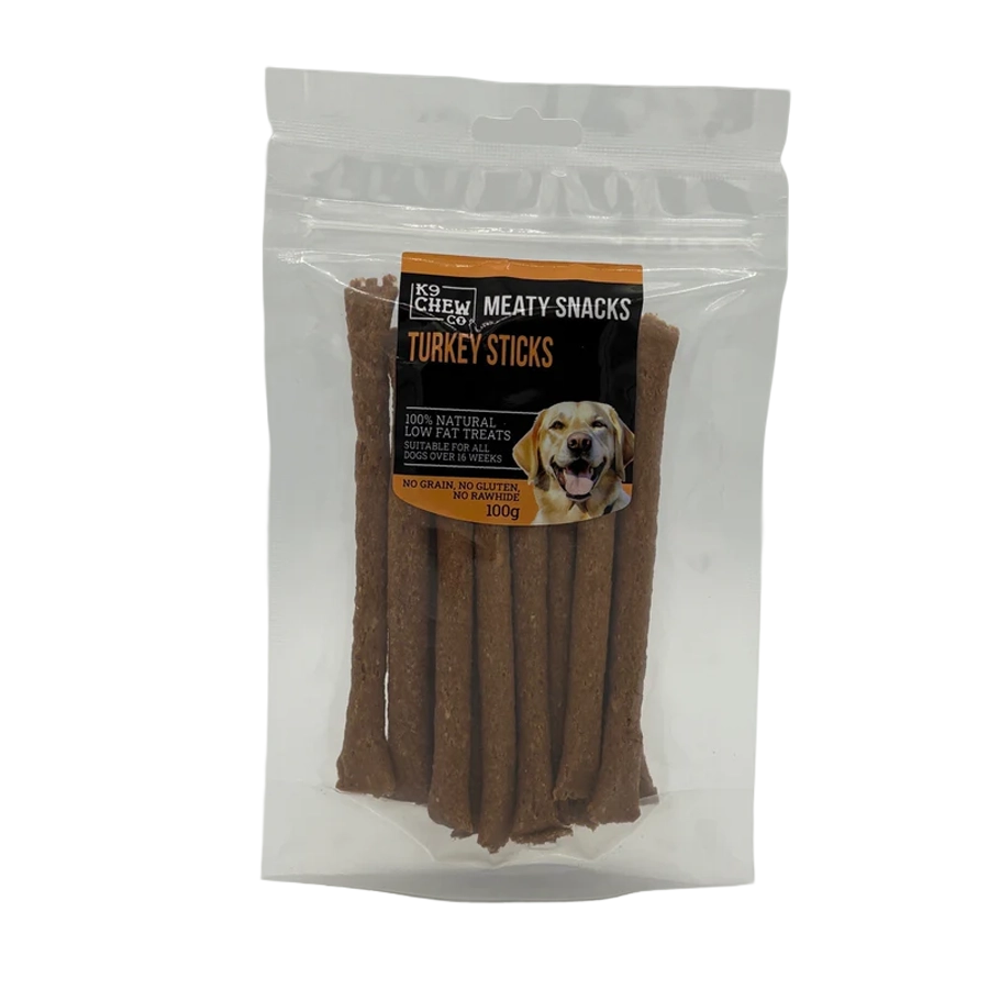 K9 Chew Co Meaty Snacks Turkey Sticks 100g