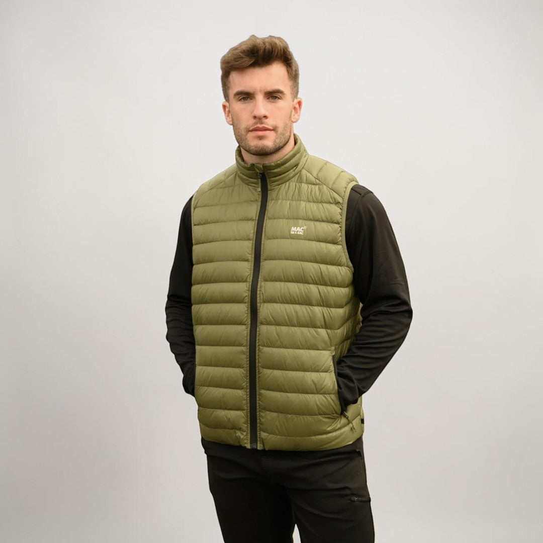 Mac In A Sac Mens Alpine Down Gilet Khaki