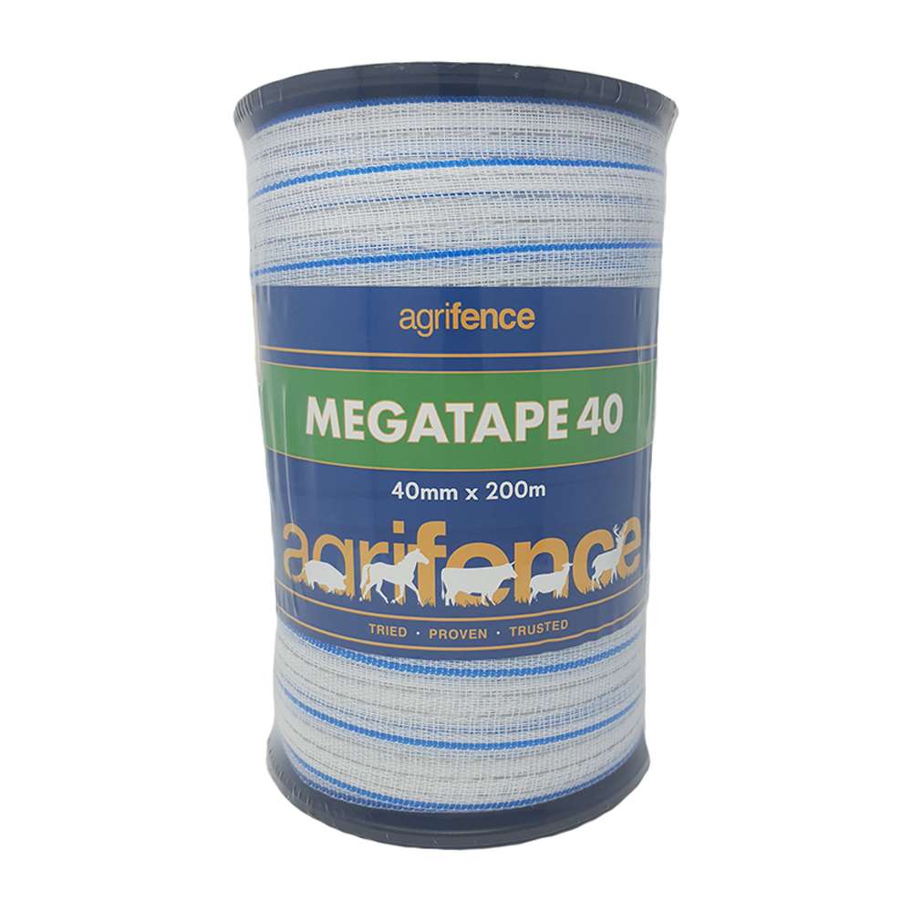 Agrifence Megatape 20 Reinforced Tape White 40mmX200m