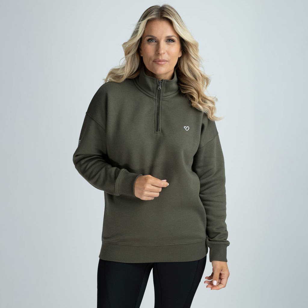 Mochara Half Zip Sweatshirt Khaki