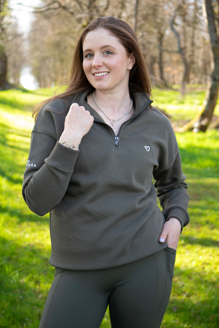 Mochara Half Zip Sweatshirt Khaki